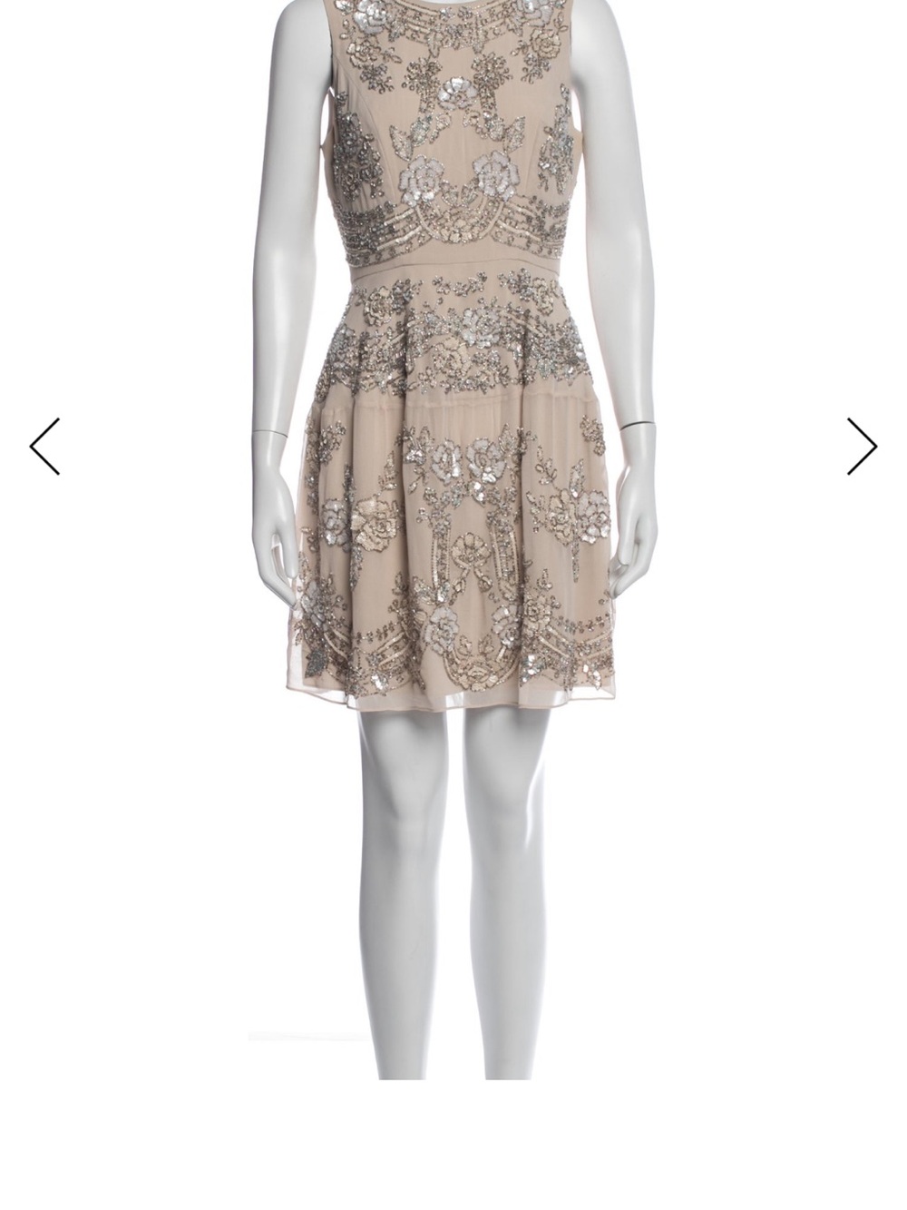 Needle & Thread Nude Embellished Fit & Flare Dress